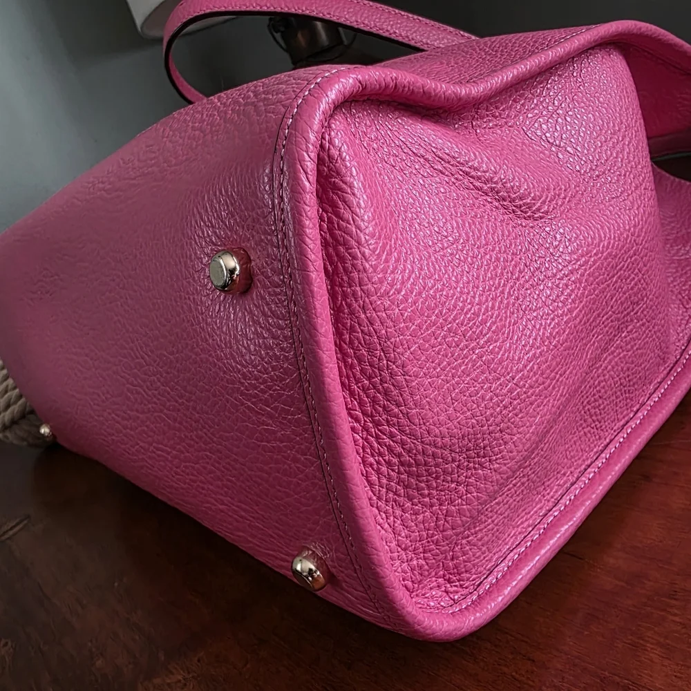 Coach C3078 Dempsey Tote Pink Pebbled Leather Shoulder Bag